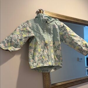 The North Face Mint Green Floral Kids Rain Jacket